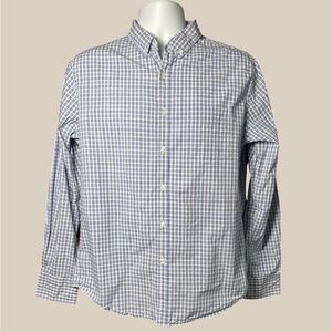 Luke & Dutch NYC Men’s Blue Checkered Plaid Button Down 100% Cotton Shirt SZ M